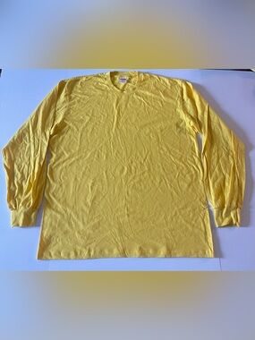 Supreme Men's Long Sleeve Crew Neck Shirt - Yellow Size XL